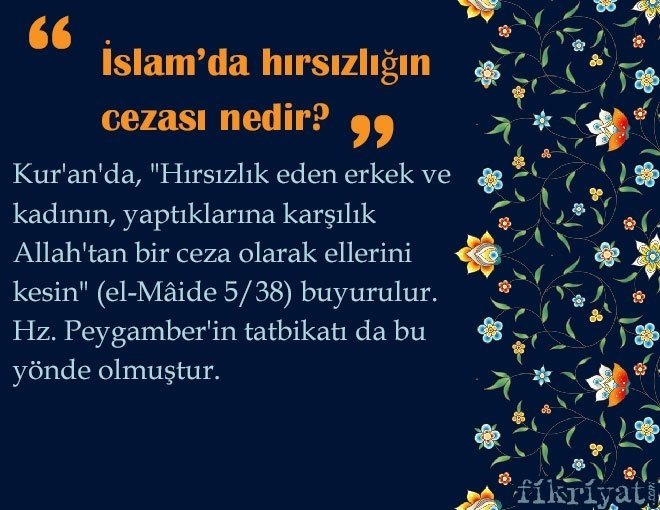 İslam’da hırsızlığın cezası nedir?