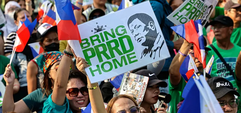 Protest Rally Duterte Thousands rally to demand release of Philippines ex-President Duterte ...