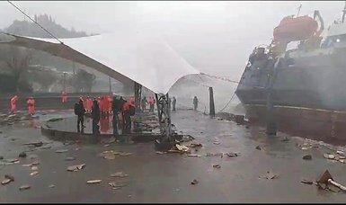 Panama-flagged cargo ship splits in two due to powerful storm in Zonguldak