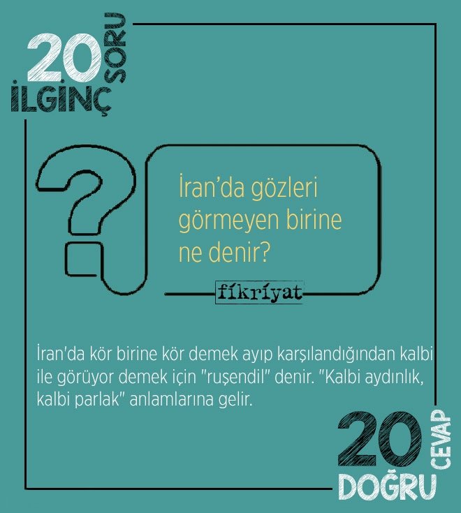 İran’da gözleri görmeyen birine ne denir?