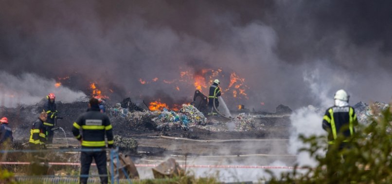 FIRE BREAKS OUT AT PLASTIC WASTE SITE IN OSIJEK, CROATIA