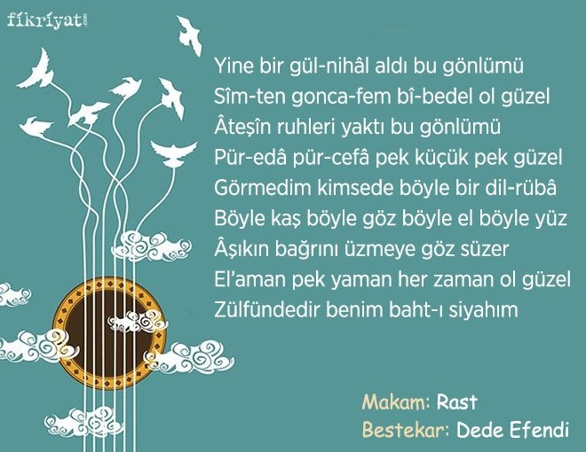 Yine bir gül-nihâl aldı bu gönlümü