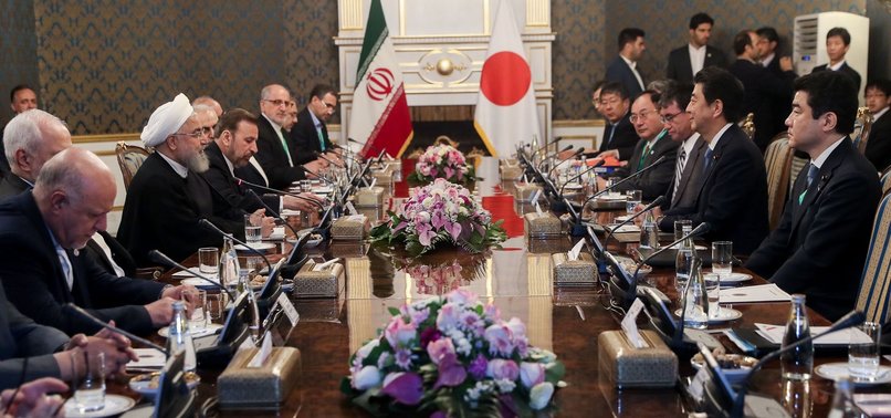 JAPAN PM MEETS ROUHANI ON MISSION TO EASE IRAN-US TENSIONS