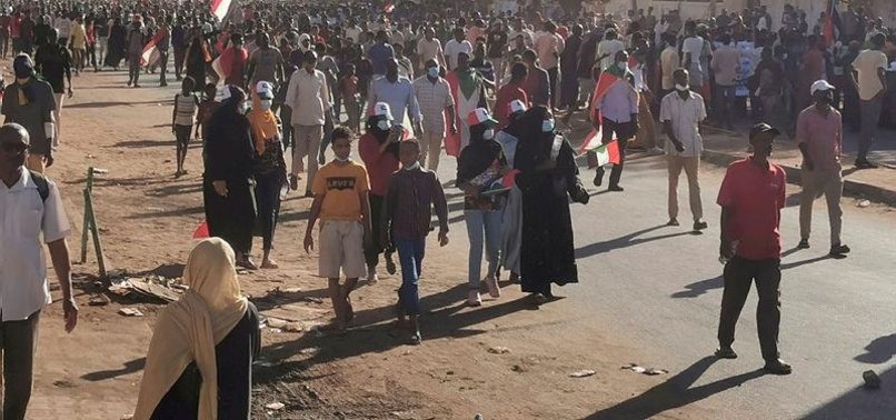 TENS OF THOUSANDS OF PROTESTERS MARCH AGAINST MILITARY RULE IN SUDAN