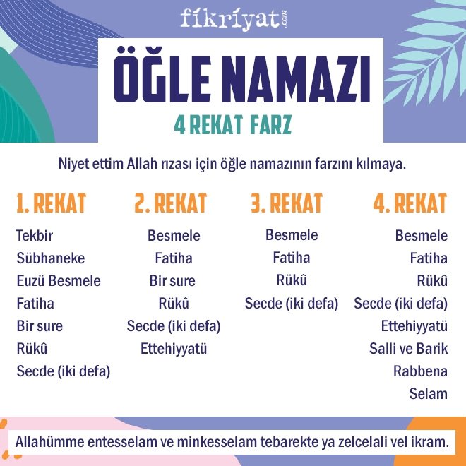namaz rekatlari namaz nasil kilinir 5 vakit namaz tablosu galeri fikriyat gazetesi