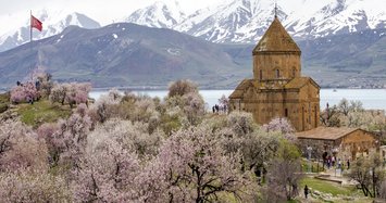 Welcoming spring with colorful blossoms on Akdamar Island