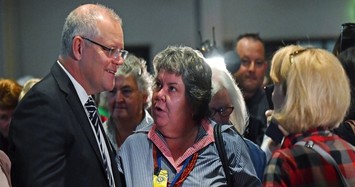 Australian PM Morrison hit with egg at election campaign event