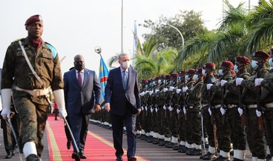 Turkish president welcomed with official ceremony in DRC
