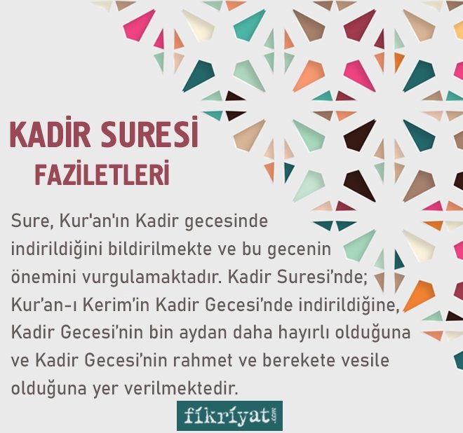 KADİR SURESİ FAZİLETLERİ