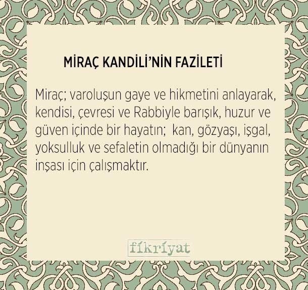 MİRAÇ KANDİLİ’NİN FAZİLETİ