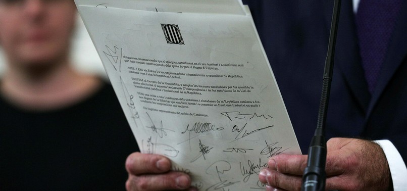 CATALAN SEPARATISTS SIGN DECLARATION OF INDEPENDENCE FROM SPAIN TO BE IMPLEMENTED LATER