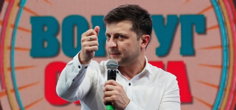 UKRAINIAN COMEDIAN ZELENSKIY LEADS PRESIDENTIAL POLLS AHEAD OF ELECTIONS