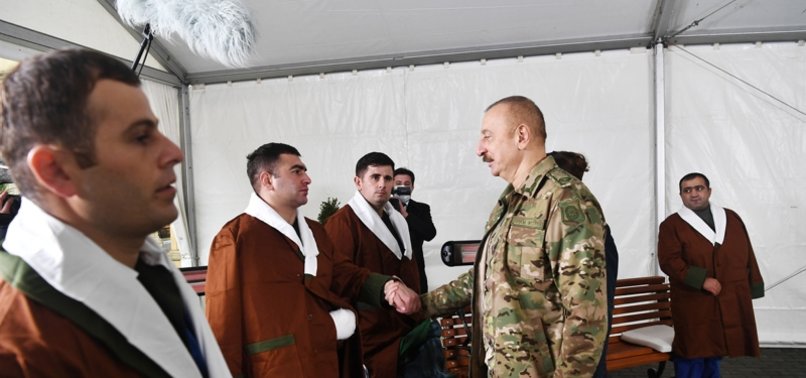 AZERBAIJANI LEADER ILHAM ALIYEV VISITS INJURED SOLDIERS