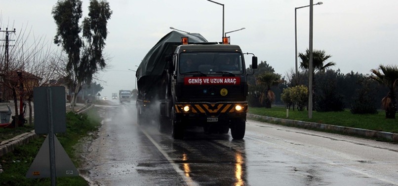 TURKISH MILITARY SHIPMENT WITH TANKS ARRIVES IN HATAY ON SYRIAN BORDER