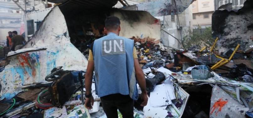 ISRAEL BOMBS UNRWA BUILDING IN GAZA STRIP, CLAIMING IT WAS HAMAS BASE