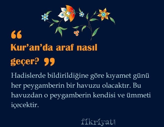 Kur’an’da araf nasıl geçer?