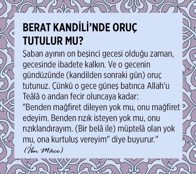 BERAT KANDİLİ’NDE ORUÇ TUTULUR MU?