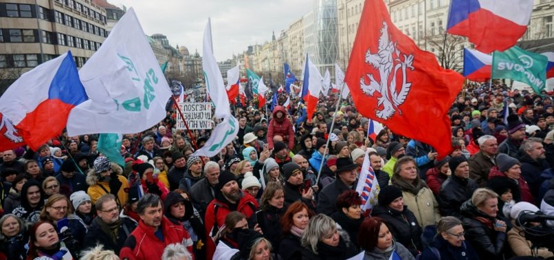 THOUSANDS OF CZECHS PROTEST AGAINST COVID CURBS