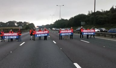Climate protests bring London's orbital motorway to a standstill