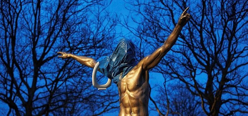 Ibrahimovic statue fenced off as Malmo fans vent fury