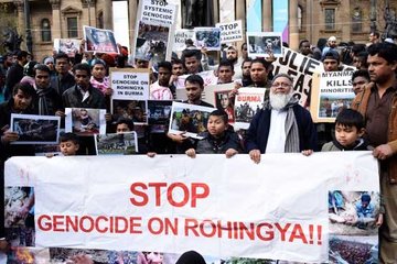 BM önünde Myanmar protestosu