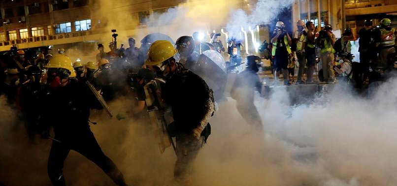 POLICE LAUNCH TEAR GAS AS HONG KONG PROTEST TURNS VIOLENT