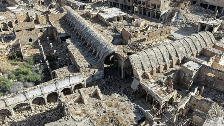 Historical structures in Syrias Deir ez-Zor province, bearing the scars of war