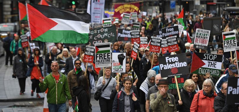 THOUSANDS OF LONDONERS MARCH FOR PERSECUTED PALESTINIANS