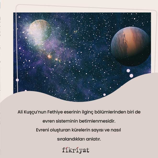 ALİ KUŞÇU’YA GÖRE GEZEGENLERİN SIRALANIŞI
