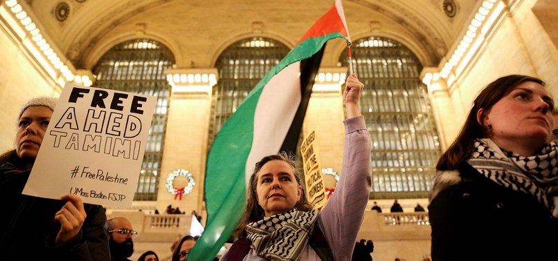 HUNDREDS OF NEW YORKERS PROTEST FOR JAILED PALESTINIAN TEEN