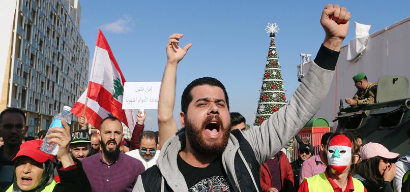 LEBANESE, SOME IN YELLOW VESTS, PROTEST POLITICAL GRIDLOCK