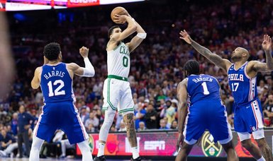 Late heroics from Jayson Tatum lift Celts past 76ers, force Game 7