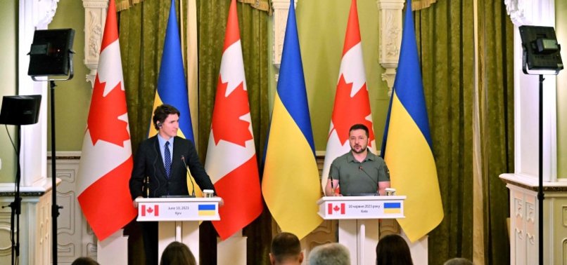 ZELENSKY SAYS COUNTEROFFENSIVE TAKING PLACE AS TRUDEAU VISITS KYIV