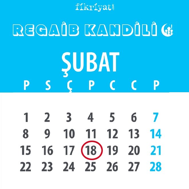 REGAİB KANDİLİ: 18 ŞUBAT 2021 PERŞEMBE