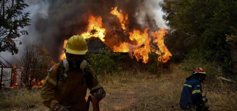 WILDFIRE CONTINUES TO BURN IN CENTRAL GREECE