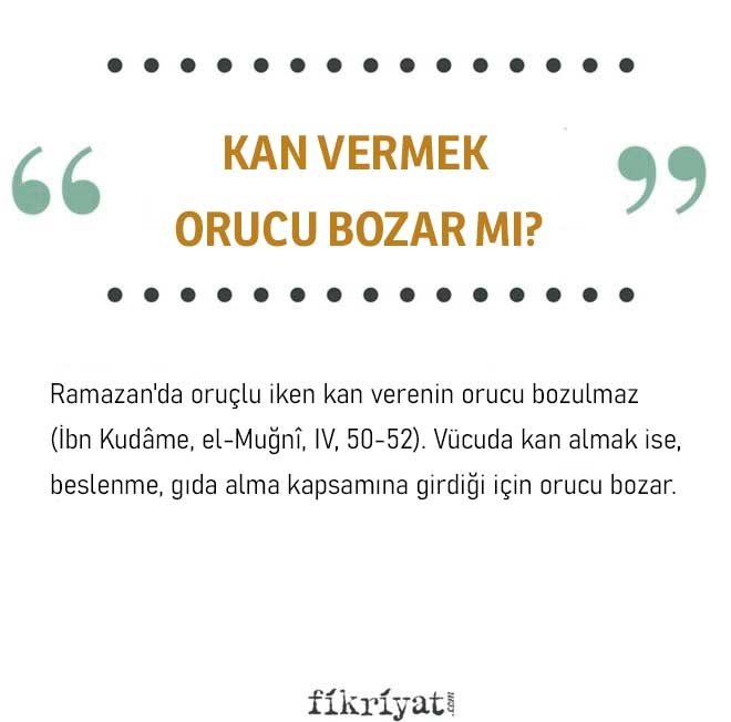 KAN VERMEK ORUCU BOZAR MI?