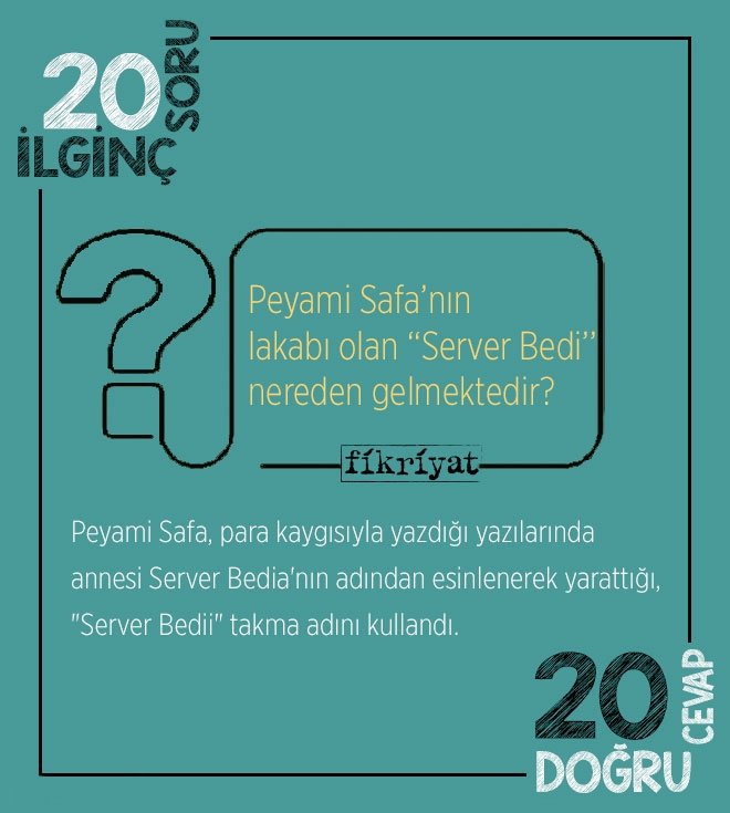 Peyami Safa’nın lakabı olan ‘‘Server Bedi’’ nereden gelmektedir?