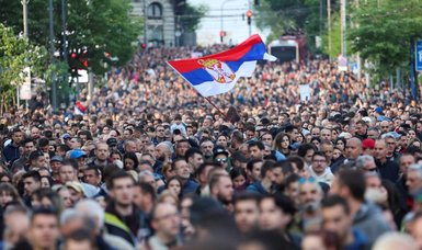 Thousands stage anti-government protest in Serbian capital after mass shootings