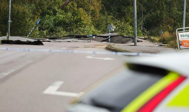 Landslide causes large chunk of Swedish motorway to collapse
