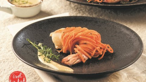 Tatlı Patates Spagettıye Sarılı Jumbo Karides