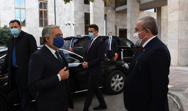 Turkish parliament head meets Afghan peace negotiator