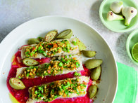 Böğürtlen ve Frenküzümü Soslu Mezgit