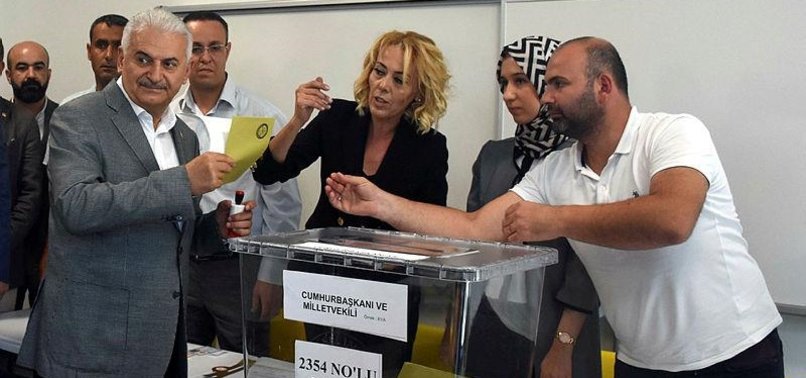 TURKISH PREMIER CASTS VOTE IN HIS HOMETOWN İZMIR