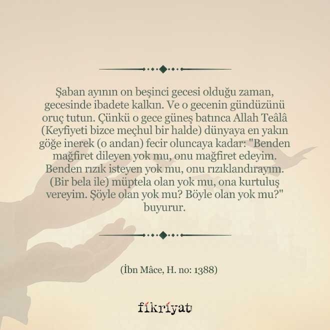 Peygamberimizin Berat Kandili’nde okuduğu dua