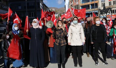 Kurdish mothers in southeastern Hakkari march in protest of PKK terror group