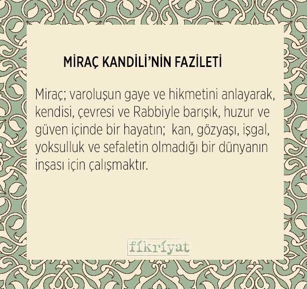 MİRAÇ KANDİLİ’NİN FAZİLETİ