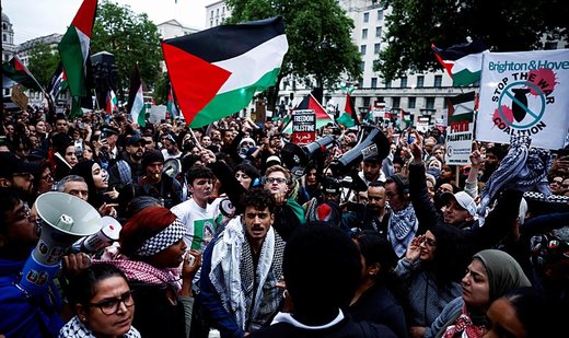 Thousands gather in central London to protest Israel’s Rafah bombing