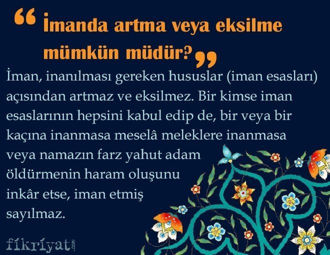 İmanda artma veya eksilme mümkün müdür?