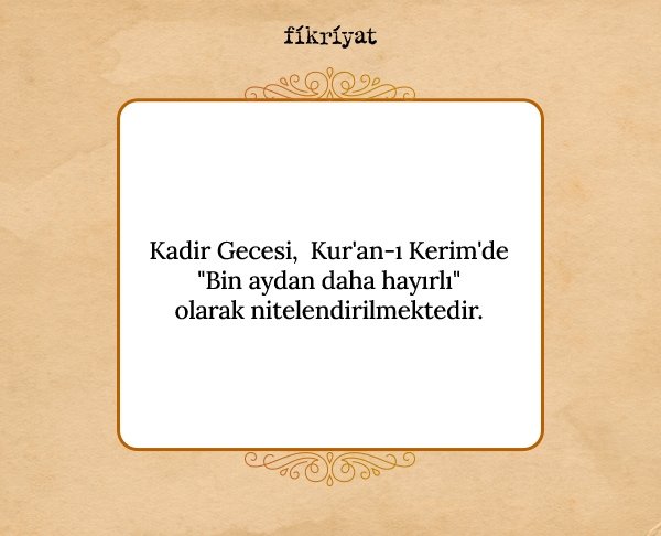 KADİR GECESİ DUASI