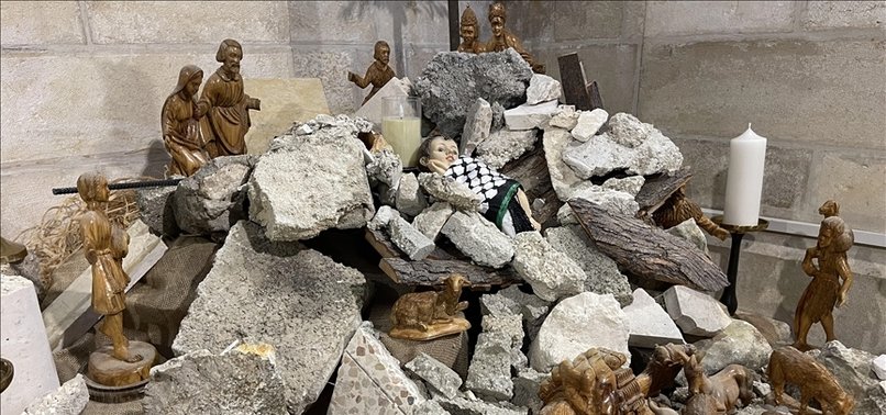 CHURCH IN PALESTINE DECORATES CHRISTMAS TREE USING DEBRIS DUE TO ISRAEL’S ATTACK ON GAZA